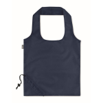 Sac pliable en plastique recyclé RPET couleur Strawberry RPET couleur bleu marine troisième vue
