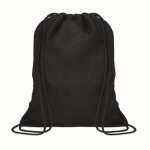 Sac à cordons personnalisable en polyester mélangé 1200D Lifestyle couleur noir