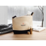 Trousse de toilette personnalisée en coton 340 g/m² Promenade couleur noir vue avec zone d'impression