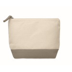 Trousse de toilette personnalisée en coton 340 g/m² Promenade couleur gris taupe