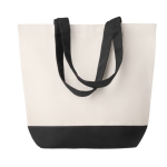 Sac en toile avec base et anses de couleur assortie 170 g/m2 Promenade couleur noir