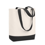 Sac en toile avec base et anses de couleur assortie 170 g/m2 Promenade couleur noir deuxième vue