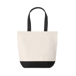 Sac en toile avec base et anses de couleur assortie 170 g/m2 Promenade couleur noir troisième vue