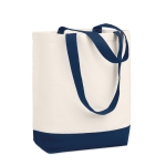 Sac en toile avec base et anses de couleur assortie 170 g/m2 Promenade couleur bleu deuxième vue