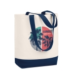 Sac en toile avec base et anses de couleur assortie 170 g/m2 Promenade couleur bleu deuxième vue principale
