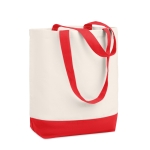 Sac en toile avec base et anses de couleur assortie 170 g/m2 Promenade couleur rouge deuxième vue