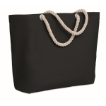 Sac de plage personnalisé avec poignées en corde 220 g/m2 Nautics couleur noir