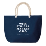 Sac de plage personnalisé avec poignées en corde 220 g/m2 Nautics couleur bleu troisième vue principale