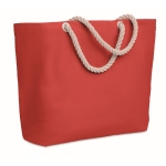 Sac de plage personnalisé avec poignées en corde 220 g/m2 Nautics couleur rouge