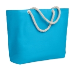 Sac de plage personnalisé avec poignées en corde 220 g/m2 Nautics couleur turquoise