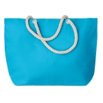 Sac de plage personnalisé avec poignées en corde 220 g/m2 Nautics couleur turquoise deuxième vue