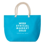 Sac de plage personnalisé avec poignées en corde 220 g/m2 Nautics couleur turquoise troisième vue principale