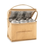 Sac isotherme en kraft avec anse et poche, pour 6 canettes Kraft couleur beige deuxième vue