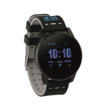 Montre smartwatch avec logo imprimé pour la publicité Wearfit couleur noir vue avec zone d'impression