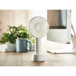 Ventilateur portable USB personnalisé avec batterie Chill couleur blanc vue d'ambiance