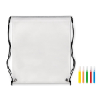 Sacs non tissés de 80 g/m2 à colorier avec des marqueurs Color Fun couleur blanc troisième vue