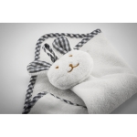 Doudou pour bébé personnalisé avec logo d'entreprise imprimé Dreamie couleur blanc troisième vue