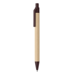 Stylos avec corps en papier et bouton poussoir, encre bleue Eco Beans couleur marron