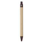 Stylos avec corps en papier et bouton poussoir, encre bleue Eco Beans couleur marron quatrième vue