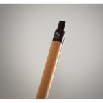Stylos avec corps en papier et bouton poussoir, encre bleue Eco Beans couleur marron cinquième vue