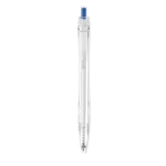 Stylo en plastique recyclé avec bouton poussoir et encre bleue Clean couleur bleu deuxième vue