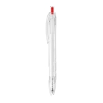 Stylo en plastique recyclé avec bouton poussoir et encre bleue Clean couleur rouge quatrième vue