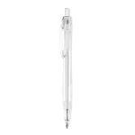 Stylo en plastique recyclé avec bouton poussoir et encre bleue Clean couleur transparent