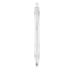 Stylo en plastique recyclé avec bouton poussoir et encre bleue Clean couleur transparent deuxième vue
