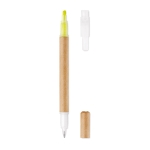 Stylo en carton avec marqueur promotionnel jaune Duo Carton couleur jaune quatrième vue