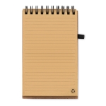 Bloc note publicitaire avec stylo A6 avec des pages lignées CorkSpira couleur noir cinquième vue
