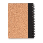 Carnets en papier recyclé avec stylo A5 avec pages lignées EcoCork couleur noir deuxième vue