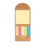 Kit écologique avec logo pour notes avec étiquettes coloréés SlimCork couleur beige troisième vue