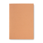 Carnet recyclé avec couverture en carton A5 feuilles lisses EcoStiched couleur beige deuxième vue