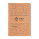 Carnet recyclé avec couverture en carton A5 feuilles lisses EcoStiched couleur beige deuxième vue principale