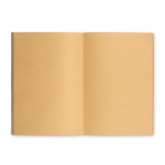 Carnet recyclé avec couverture en carton A5 feuilles lisses EcoStiched couleur beige troisième vue