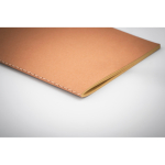 Carnet recyclé avec couverture en carton A5 feuilles lisses EcoStiched couleur beige quatrième vue