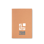 Carnet recyclé avec couverture en carton A5 feuilles lisses EcoStiched vue avec zone d'impression