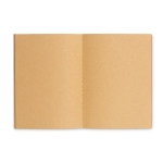 Blocs-notes recyclés en carton A6 avec feuilles lisses Eco Stiched couleur beige troisième vue