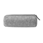 Trousse en feutre publicitaire ronde pour crayon Flow couleur gris