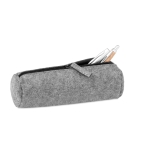 Trousse en feutre publicitaire ronde pour crayon Flow couleur gris troisième vue