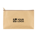 Grande trousse en papier tissé beige à personnaliser Paper couleur beige vue avec zone d'impression