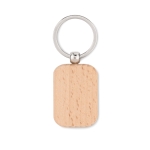 Porte-clés de merchandising rectangulaire en bois Rectwood couleur bois