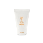 Crème solaire en tube avec logo facteur 25 SaveSun couleur blanc deuxième vue principale