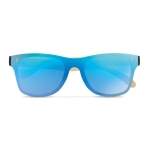 Lunettes de soleil avec branches bambou et verres miroir Bamboo Beach couleur bleu deuxième vue