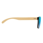 Lunettes de soleil avec branches bambou et verres miroir Bamboo Beach couleur bleu troisième vue