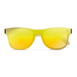 Lunettes de soleil avec branches bambou et verres miroir Bamboo Beach couleur jaune deuxième vue