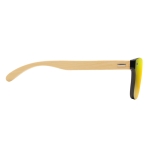 Lunettes de soleil avec branches bambou et verres miroir Bamboo Beach couleur jaune troisième vue