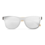 Lunettes de soleil avec branches bambou et verres miroir Bamboo Beach couleur argenté brillant deuxième vue