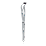 Lanyard en RPET mousqueton métallique et fermeture de sécurité 20 mm couleur gris vue avec zone d'impression