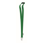 Lanyard en RPET mousqueton métallique et fermeture de sécurité 20 mm couleur vert